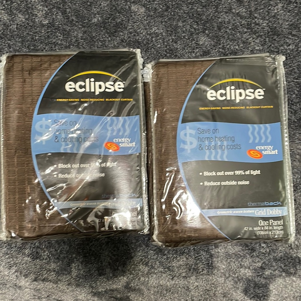 New Eclipse black out curtains. Dark brown. 42x84